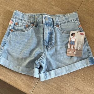 Levi's Light Blue Rolled Hem Denim Shorts